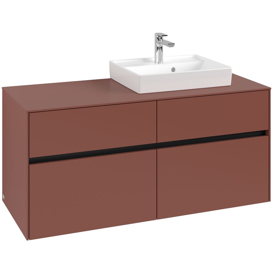 Wastafelonderkast Collaro 1200x548x500mm Wine Red C072B0AH