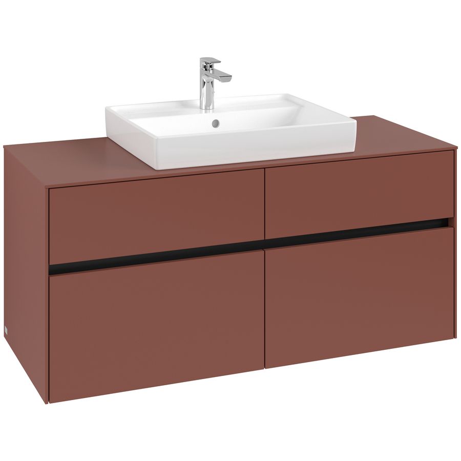 Wastafelonderkast Collaro 1200x548x500mm Wine Red C081B0AH