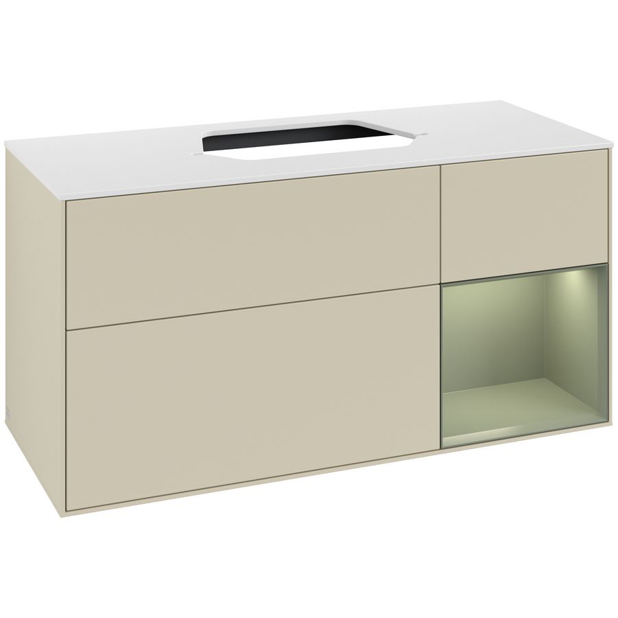 Wastafelonderkast Finion 1200x603x501mm S.Grey Matt Lacquer G421GMHJ
