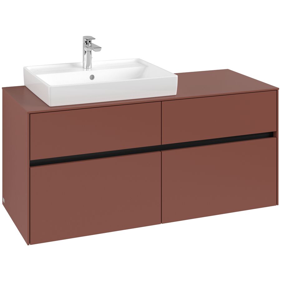 Wastafelonderkast Collaro 1200x548x500mm Wine Red C082B0AH