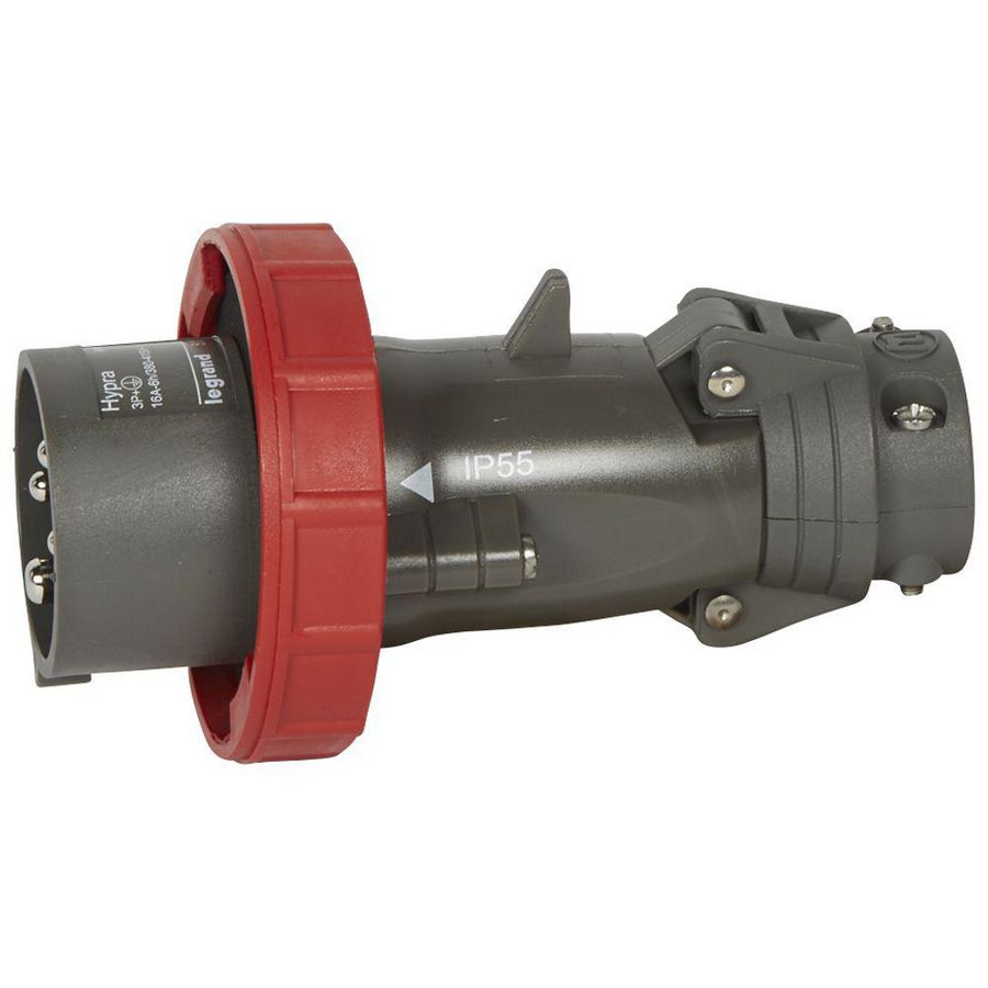 Stekker recht 400V 16A 4-polig IP67 kunststof Hypra