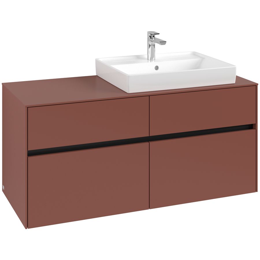 Wastafelonderkast Collaro 1200x548x500mm Wine Red C08300AH