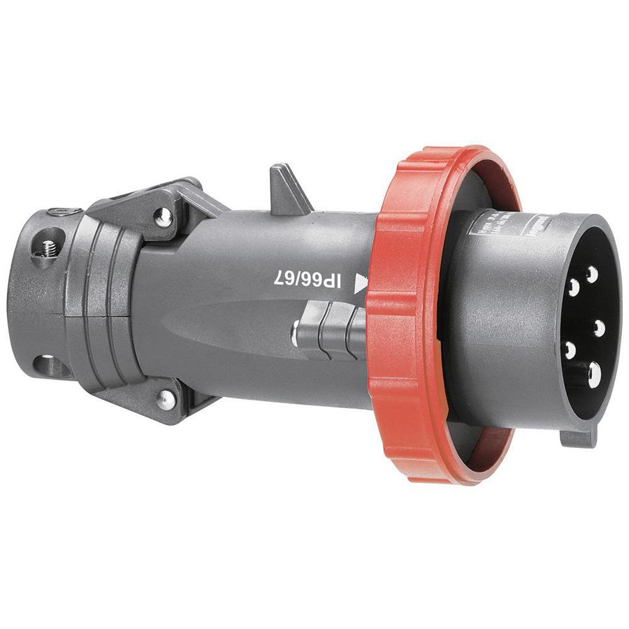 Stekker recht 400V 16A 5-polig IP67 kunststof Hypra