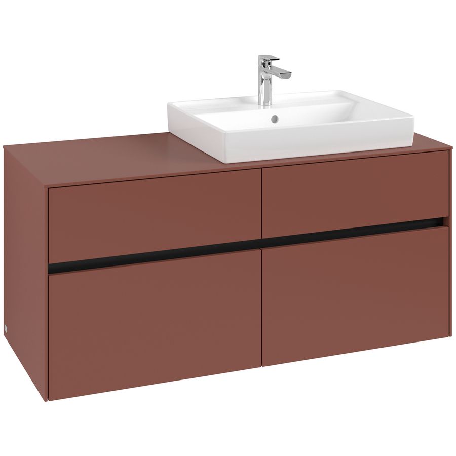Wastafelonderkast Collaro 1200x548x500mm Wine Red C083B0AH