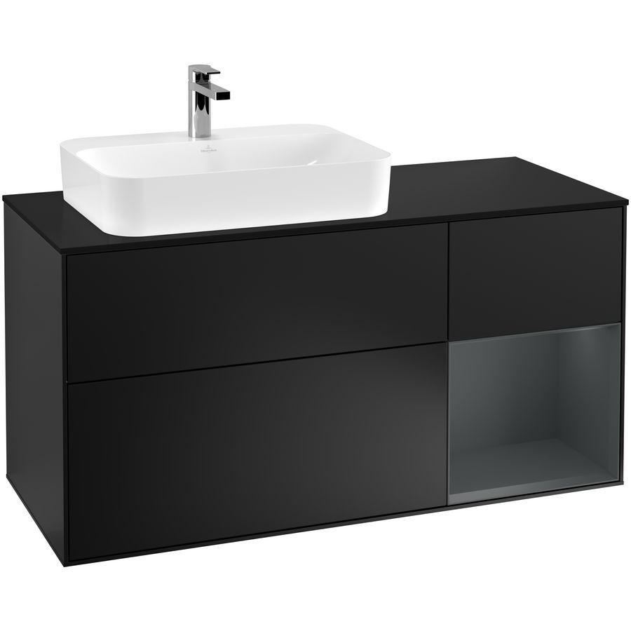 Wastafelonderkast Finion 1200x603x501mm Black Matt Lacquer G402HGPD