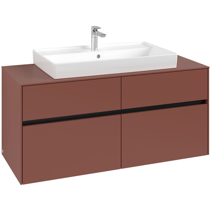 Wastafelonderkast Collaro 1200x548x500mm Wine Red C08700AH