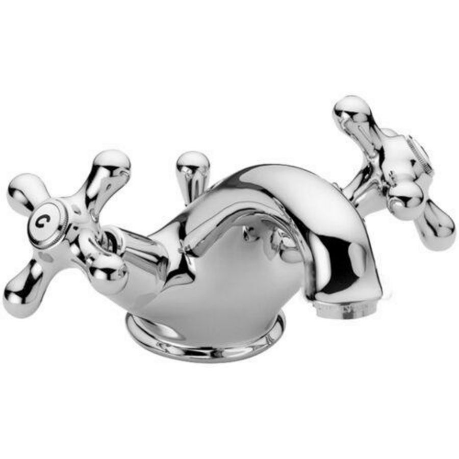 Wastafelmengkraan VIOLA 2-k Viola nostal. sprong 121mm met waste-inrichting chroom