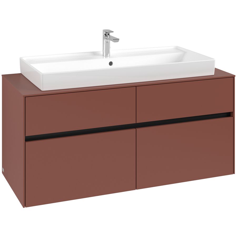 Wastafelonderkast Collaro 1200x548x500mm Wine Red C091B0AH