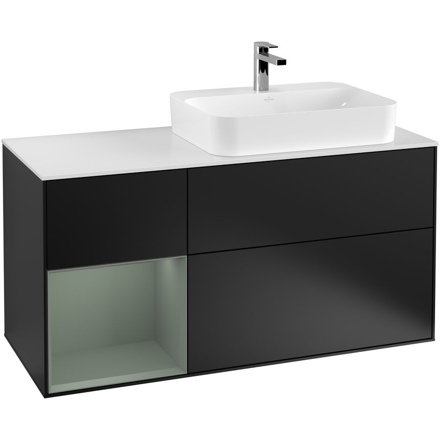 Wastafelonderkast Finion 1200x603x501mm Black Matt Lacquer G391GMPD