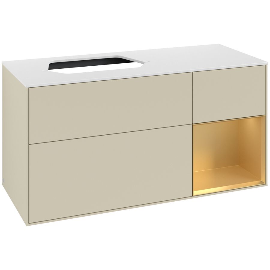 Wastafelonderkast Finion 1200x603x501mm S.Grey Matt Lacquer G401HFHJ