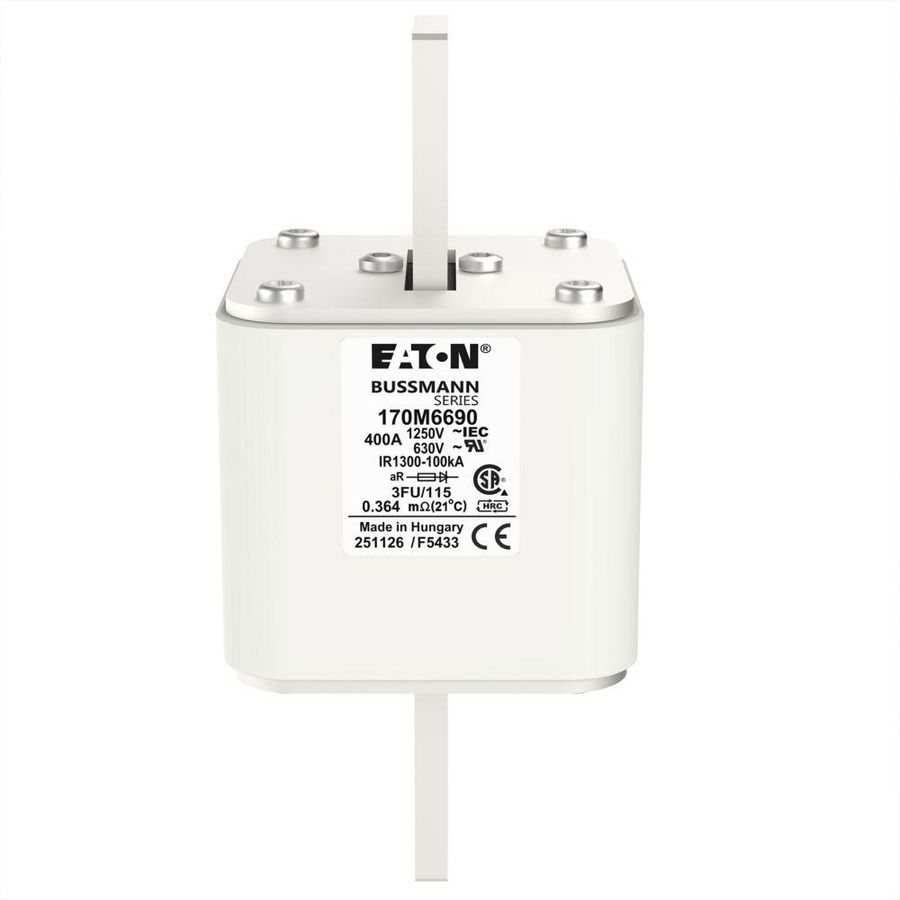 Zekering hoge snelheid 400A AC 1250V 100kA size 3 76x92x1