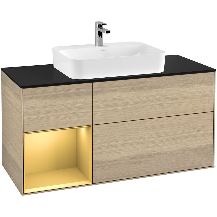 Wastafelonderkast Finion 1200x603x501mm Oak Veneer G412HFPC