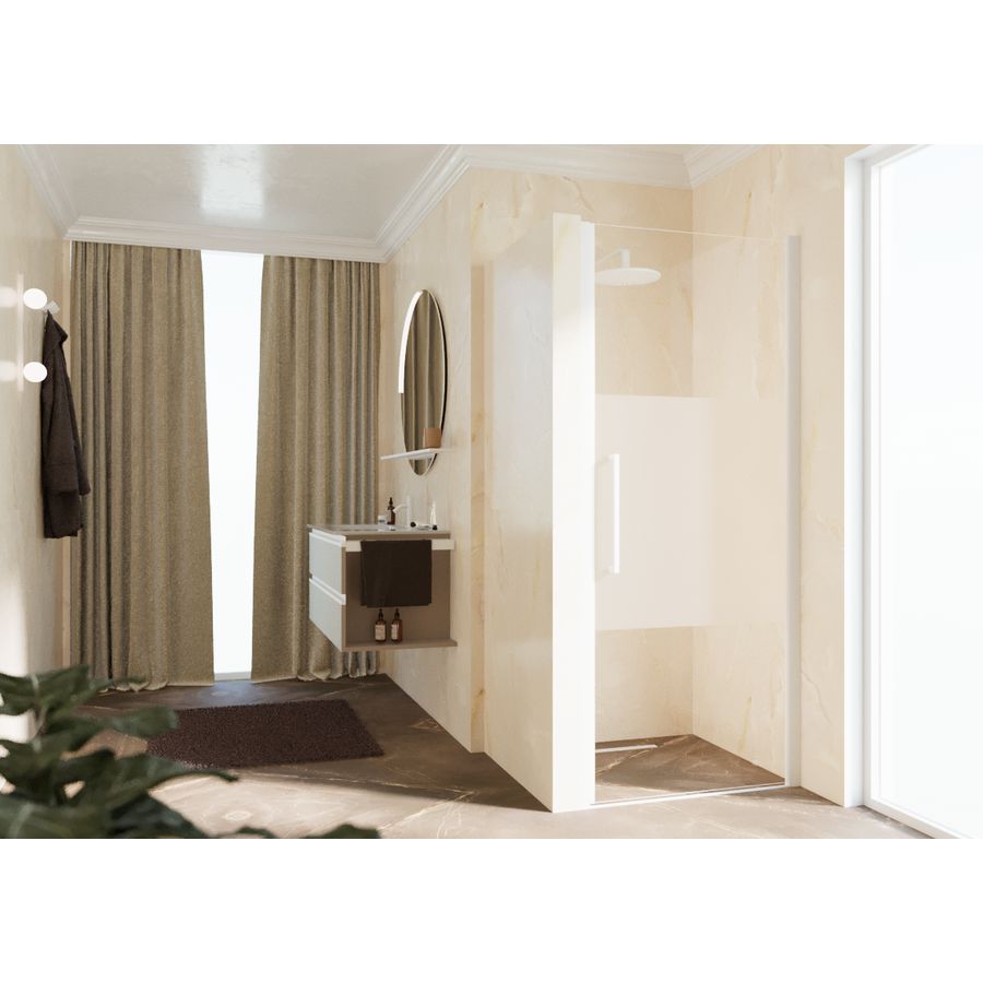 Deur Young Plus 1B 77 Verst.77-81Cm Satin Motief Wit Mat