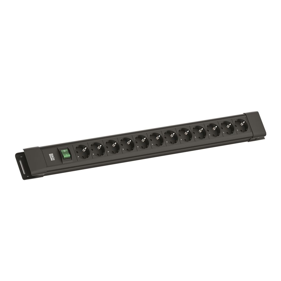 CONNECTUS 12x 230V RA schakelaar 2m RA zwart