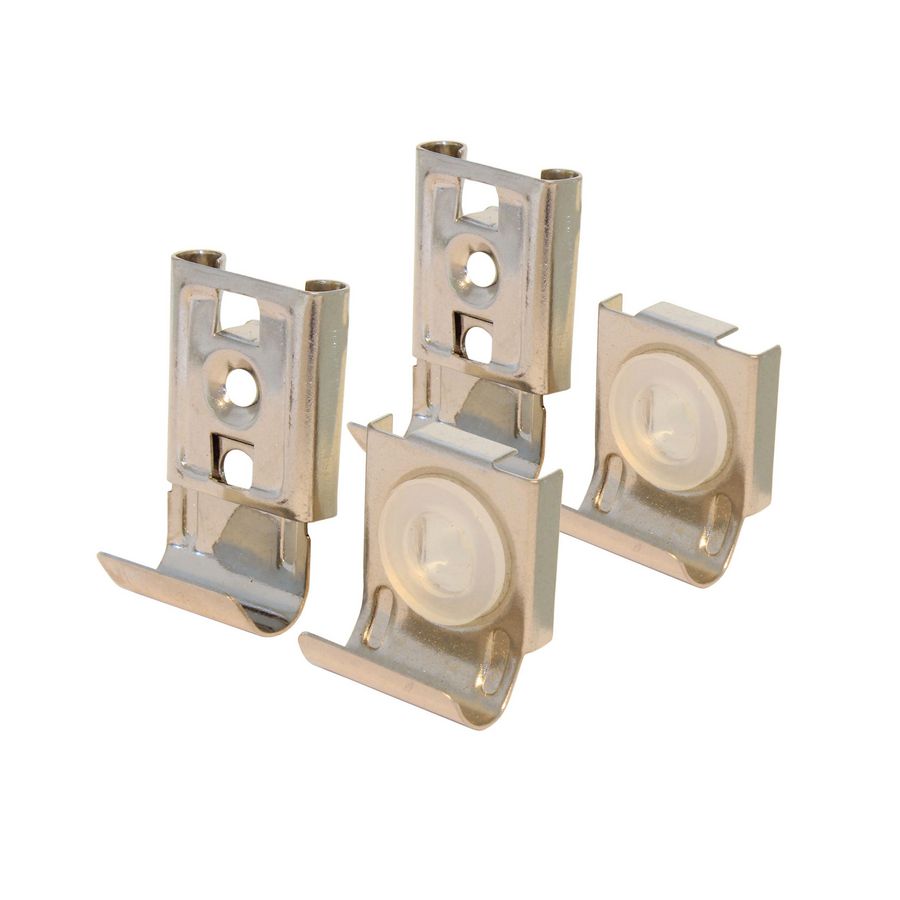 Spiegelklemmen chroom 4dlg 2x vast/2x schuif zwaar model (max. 6kg)