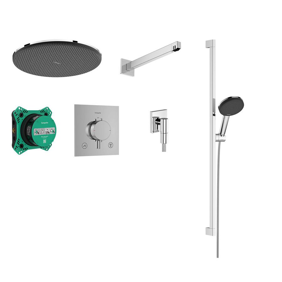 Raindance Alive S Design doucheset 300 1 straalsoort met Ecostat Comfort E incl. iBox universal 2 chroom