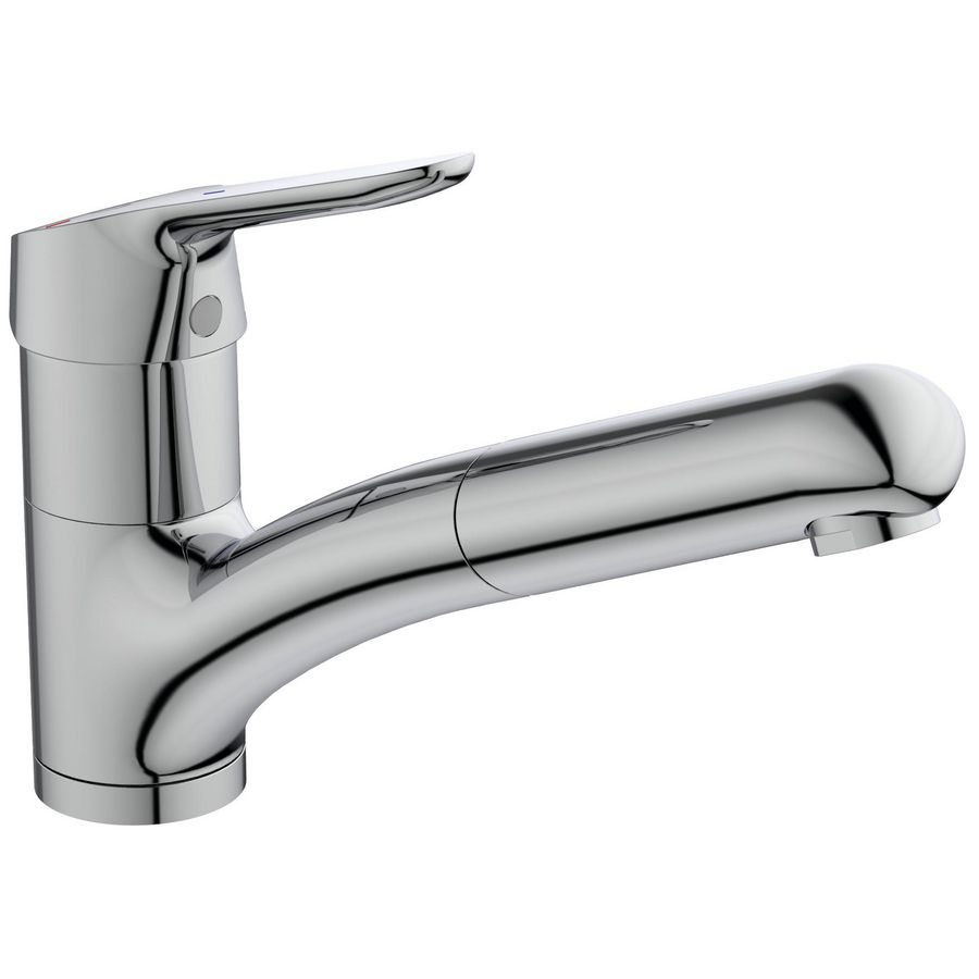 Keukenmengkraan laag m. uittrek handdouche Bluestart chroom Ceraflex