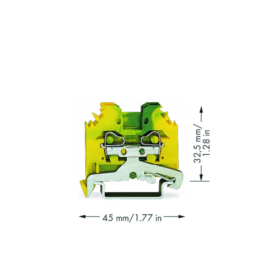 2-draads aardklem 4mm² markeringshouders zijkant VVE=100