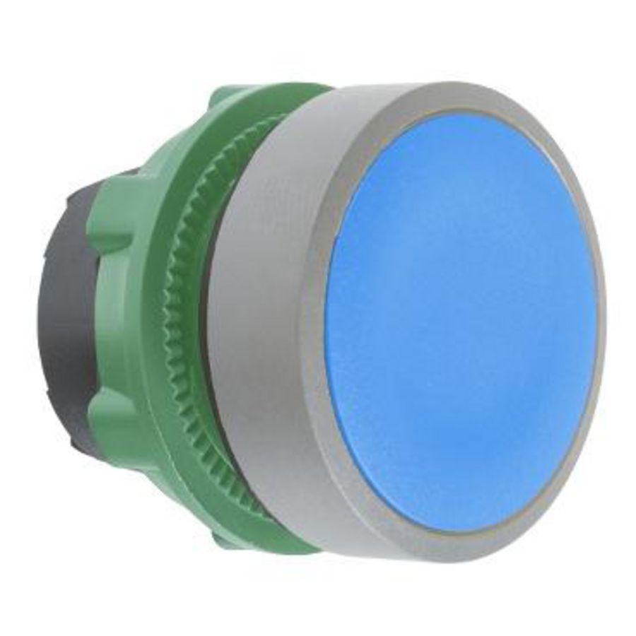 blue flush pushbutton head push push colour plated grey