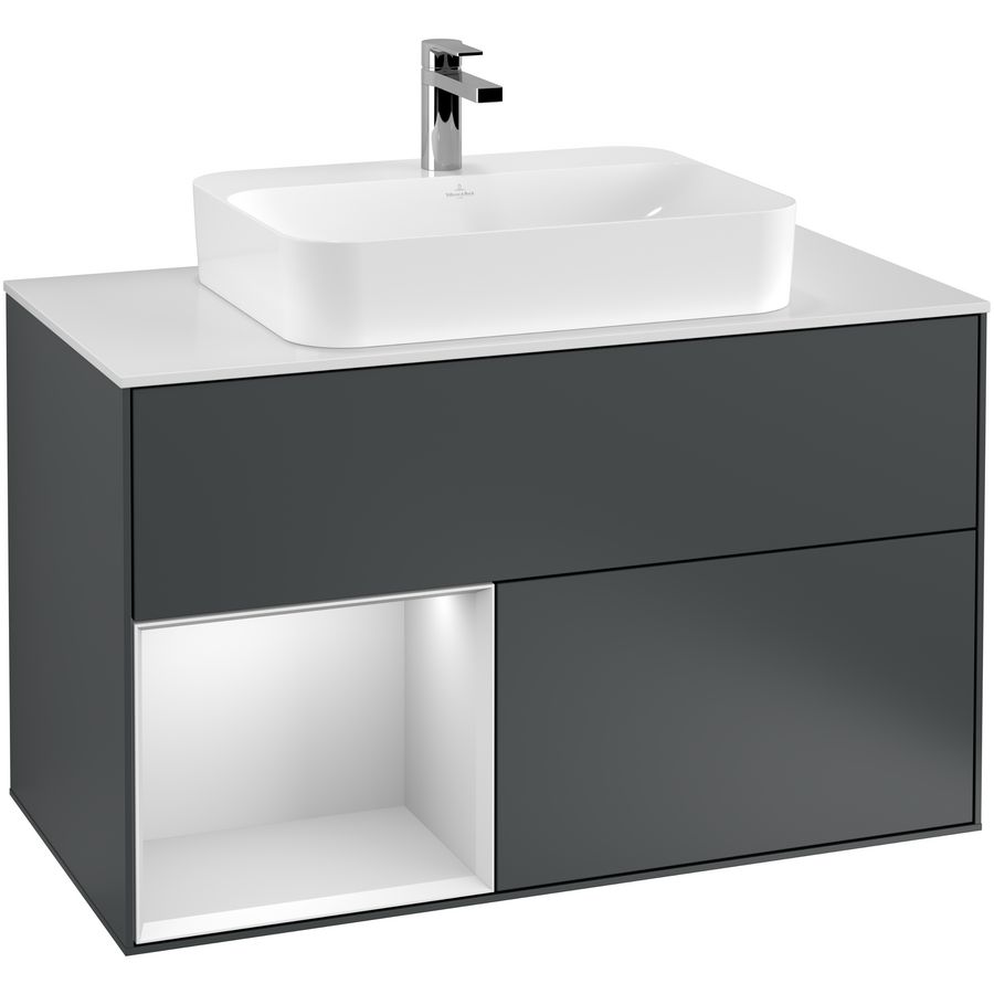 Wastafelonderkast Finion 1000x603x501mm Mid.Blue Matt Lacquer G361MTHG