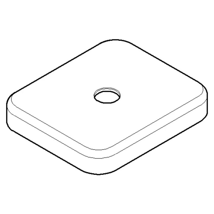Rozet 55x47x8,5x8,4mm Platina gebors.