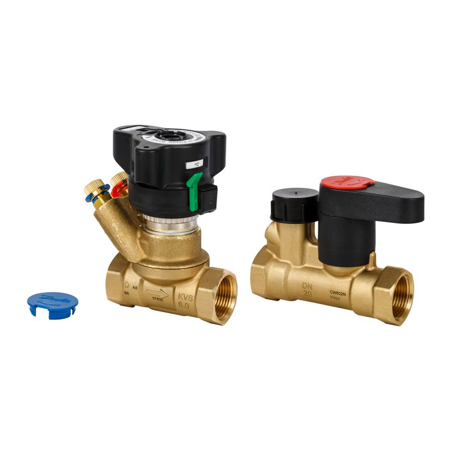 Set met kogel- en inregelafsluiter MSV-BD/S set DN15 bn.