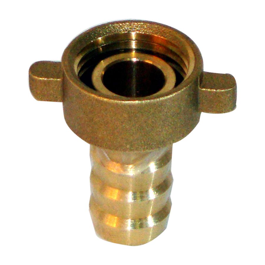 Slangkoppeling half 3/4"x1/2" m. Vleugelmoer ms blank VVE=10