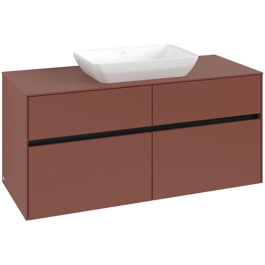 Wastafelonderkast Collaro 1200x548x500mm Wine Red C11200AH