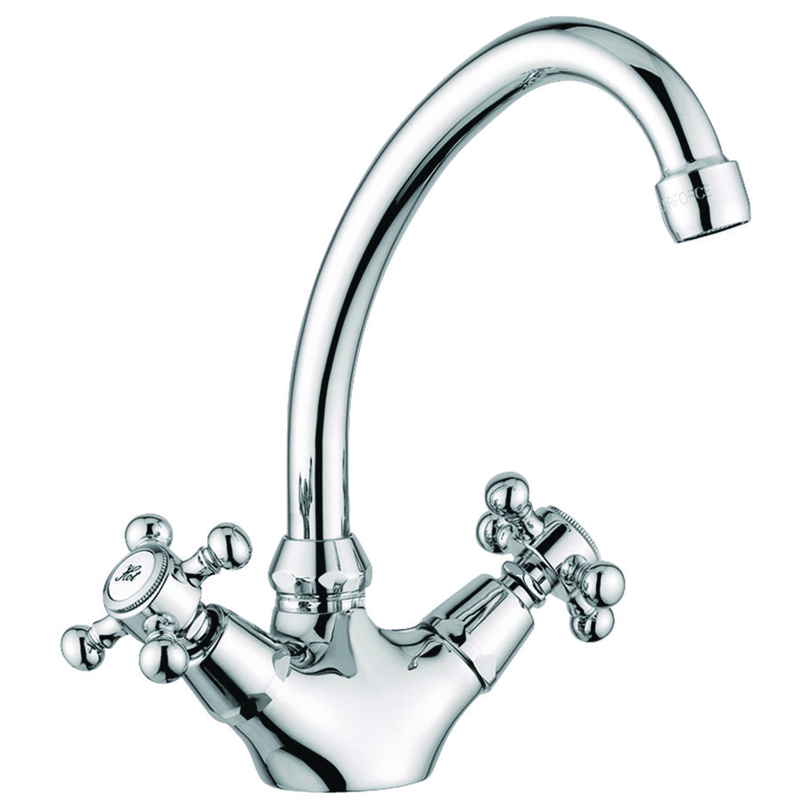 Wastafelmengkraan VIOLA 2-k nostal. hoge uitloop sprong 150mm chroom