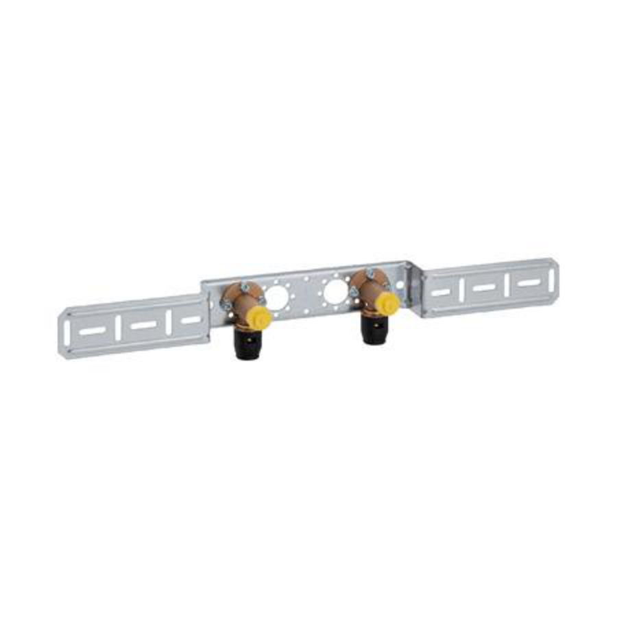 Muurplaat 2x hoh 153mm op beugel 20x1/2"bn.dr. PUSHFIT insteek