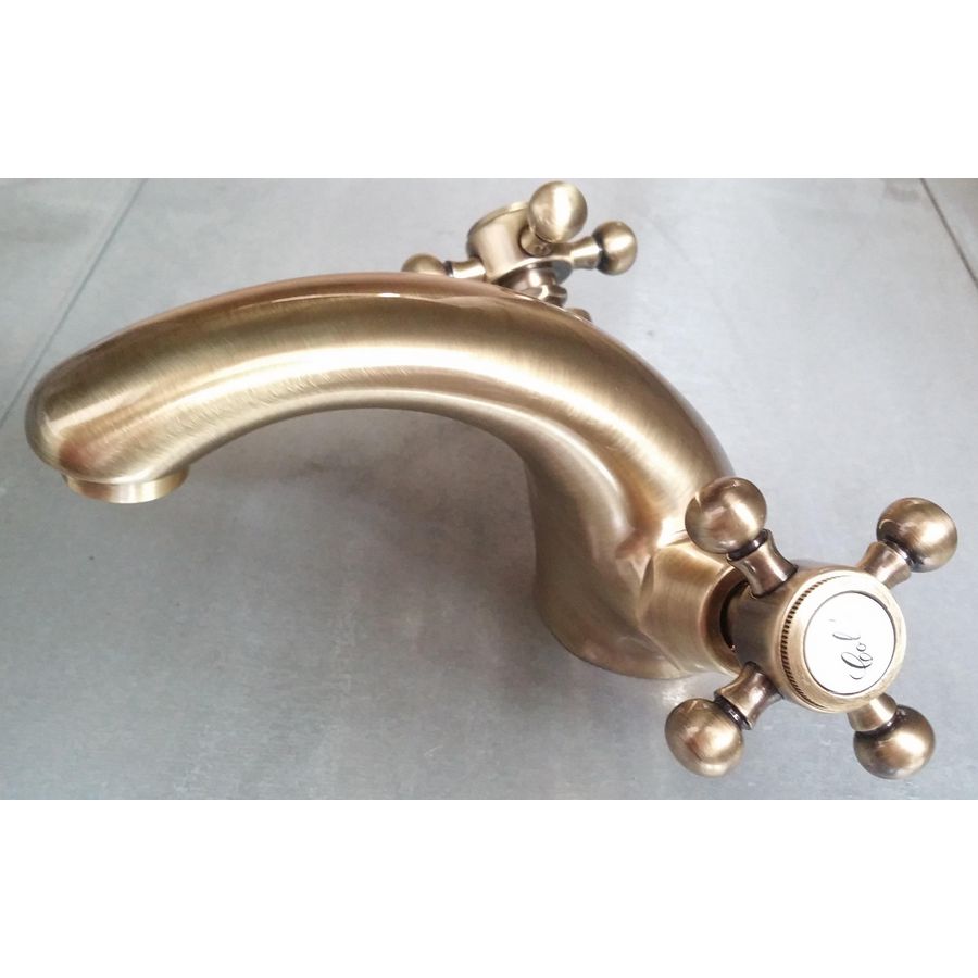 2-greeps VIOLA wastafelmengkraan + keramisch binnenwerk VLV075CO chroom+goudkleur finish