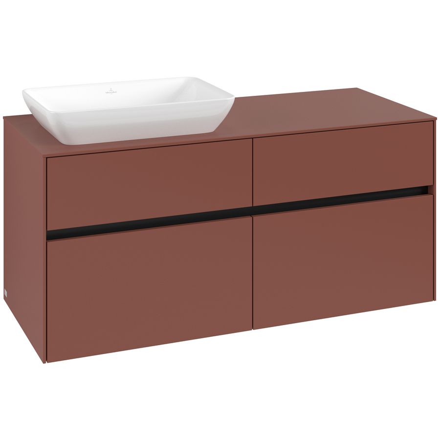 Wastafelonderkast Collaro 1200x548x500mm Wine Red C113B0AH