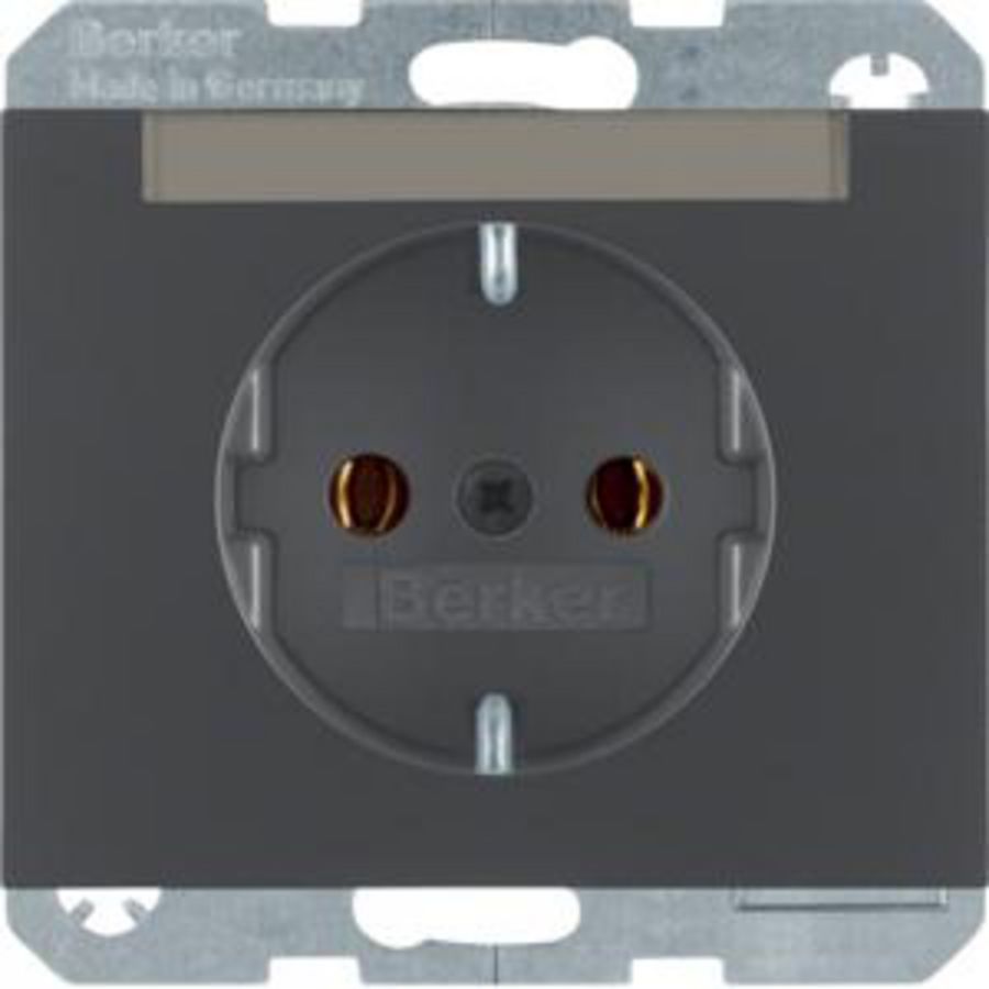 Wandcontactdoos RA tekstv. steek berker K.1/K.5 antraciet