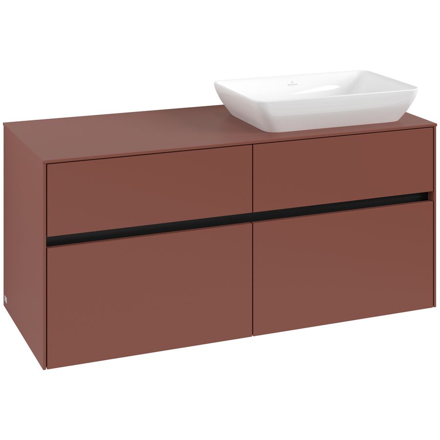 Wastafelonderkast Collaro 1200x548x500mm Wine Red C114B0AH