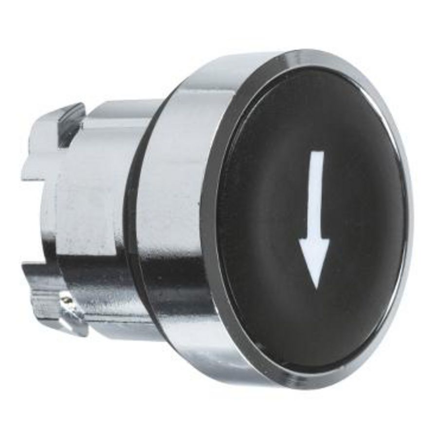 Drukknop Verzonken Terugvering 22mm Pijl omlaag Zwart chroom