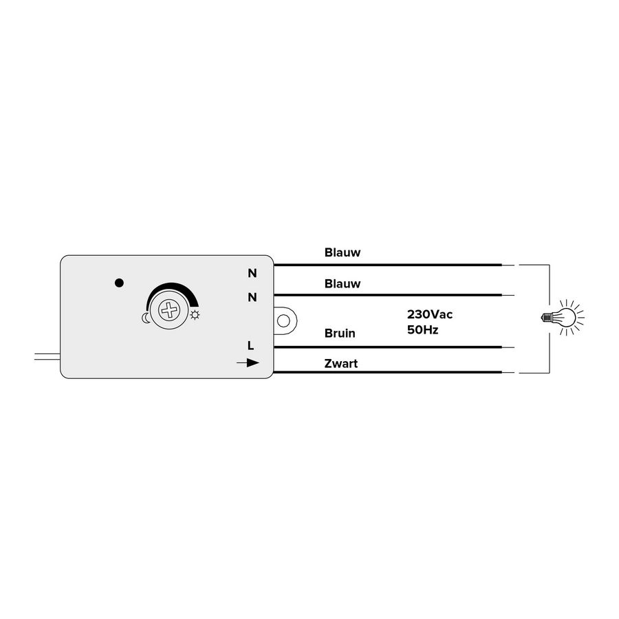 Schemerschakelaar inbouw 0,5A lux instelbaar 5-300Lux