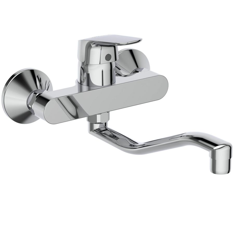 Keukenwandmengkraan m. onderuitloop 235mm chroom Ceraflex