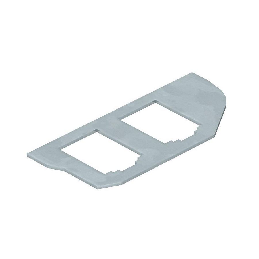 Montageplaat met 2 x gatenpatroon type B 19,35x14,85 rvs