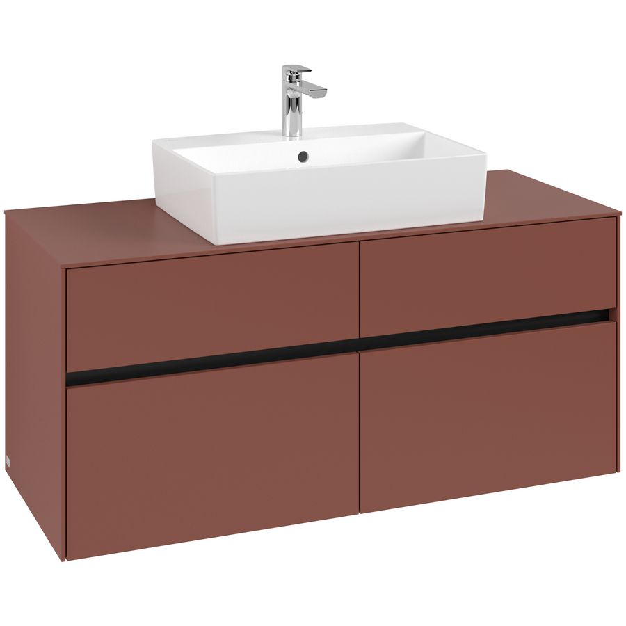Wastafelonderkast Collaro 1200x548x500mm Wine Red C12800AH