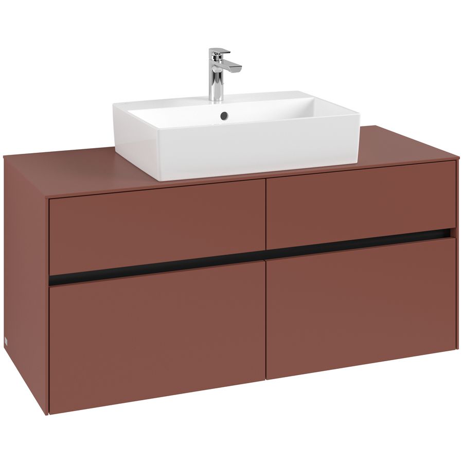 Wastafelonderkast Collaro 1200x548x500mm Wine Red C128B0AH
