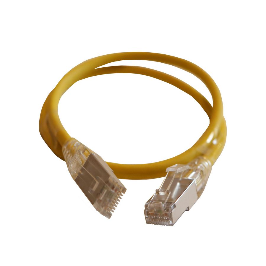 Patchkabel RJ45 HD Cat. C6A S/FTP geel 0,5m.