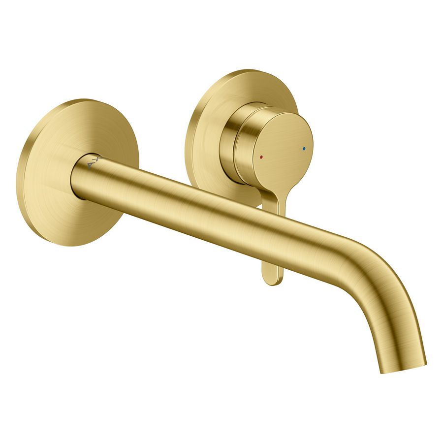 Wastafelmengkraan AXOR One wand inb. rechte greep 220mm Brushed Brass