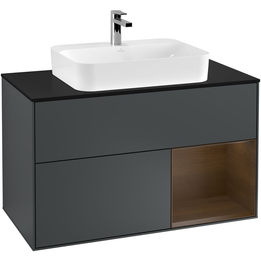 Wastafelonderkast Finion 1000x603x501mm Mid.Blue Matt Lacquer G372GNHG
