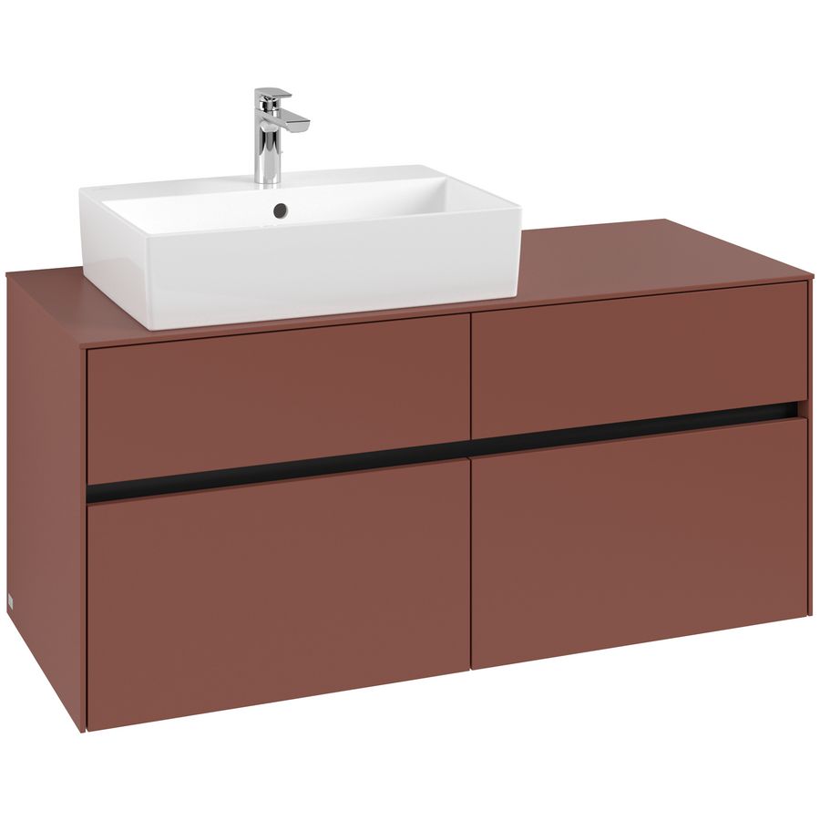 Wastafelonderkast Collaro 1200x548x500mm Wine Red C129B0AH