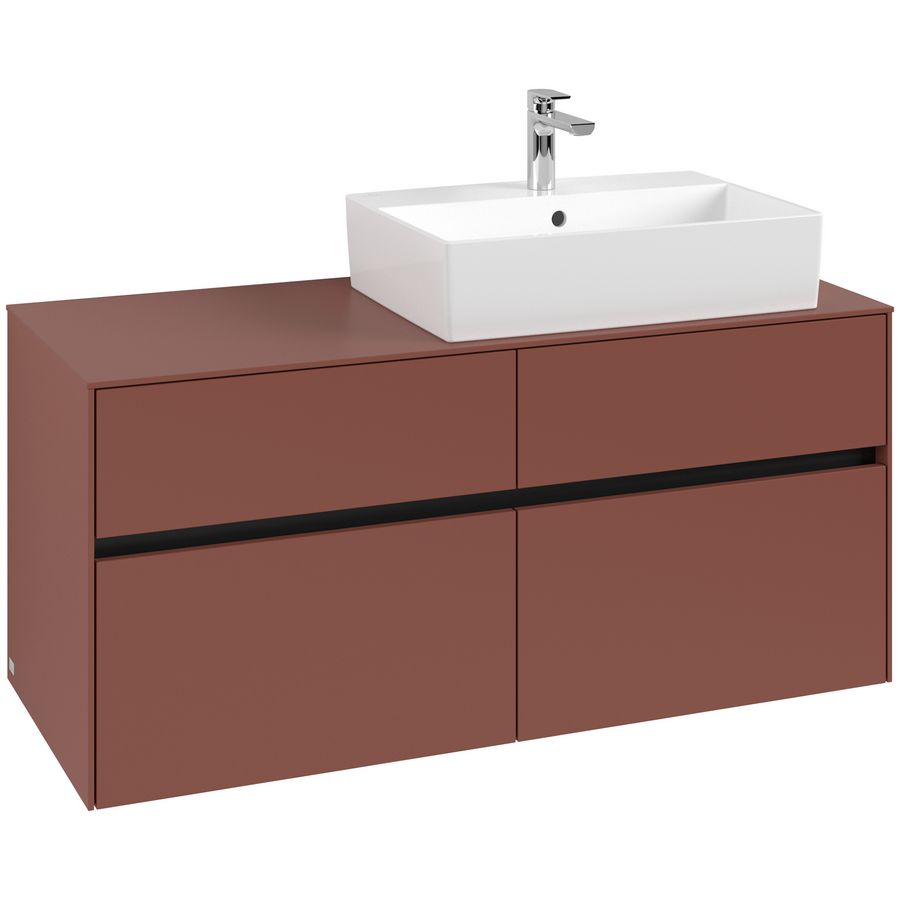 Wastafelonderkast Collaro 1200x548x500mm Wine Red C13000AH