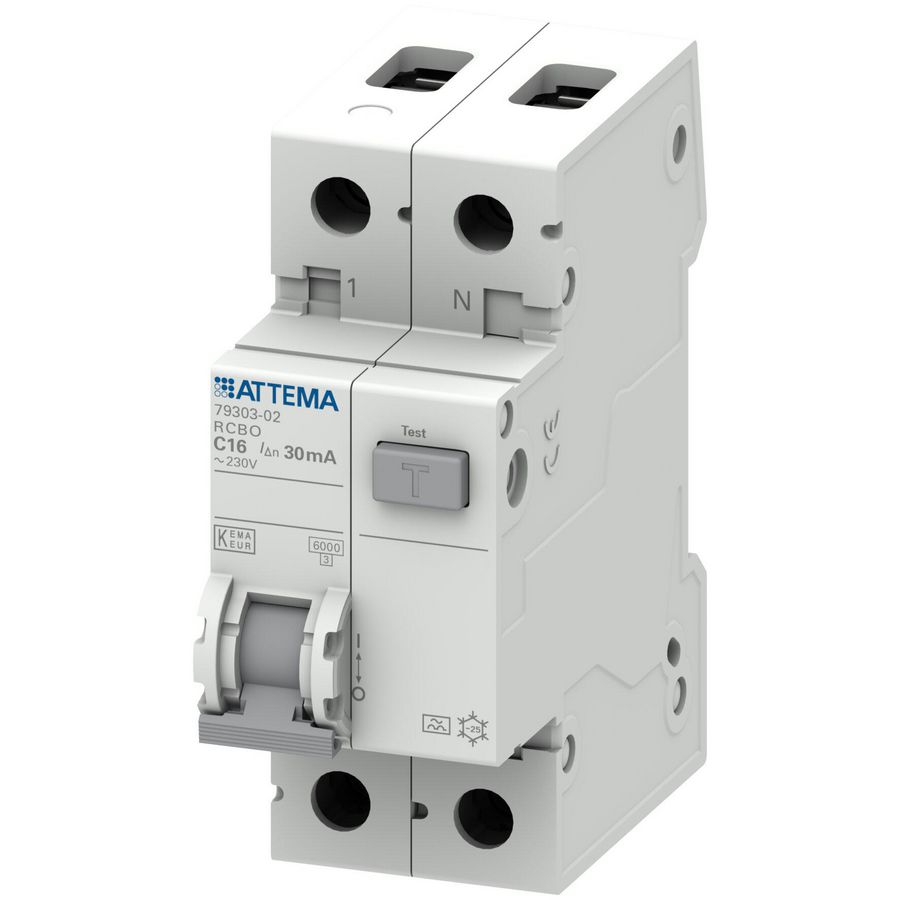 Aardlekautomaat 1P+N 16A C-karakteristiek 30mA VVE=6