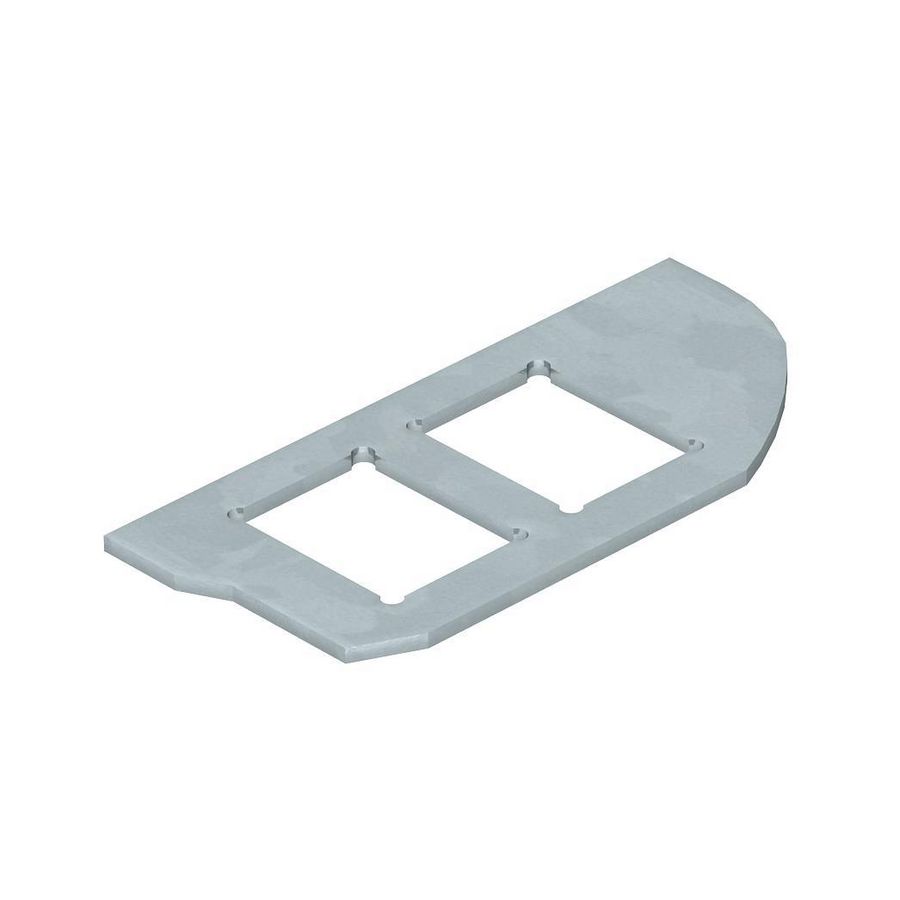 Montageplaat 2x gatenpatroon type C 193x148 rvs