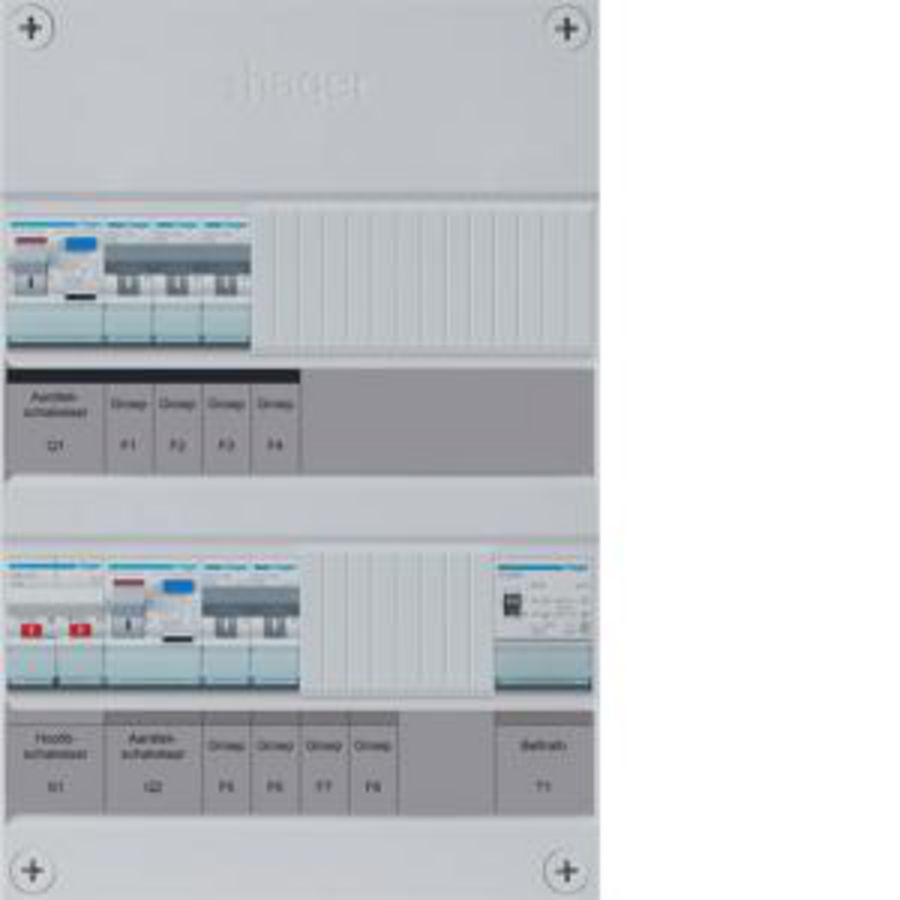 Groepenkast 5-groepver. HS 2xALS 30mA +T 1-fase excl. buis