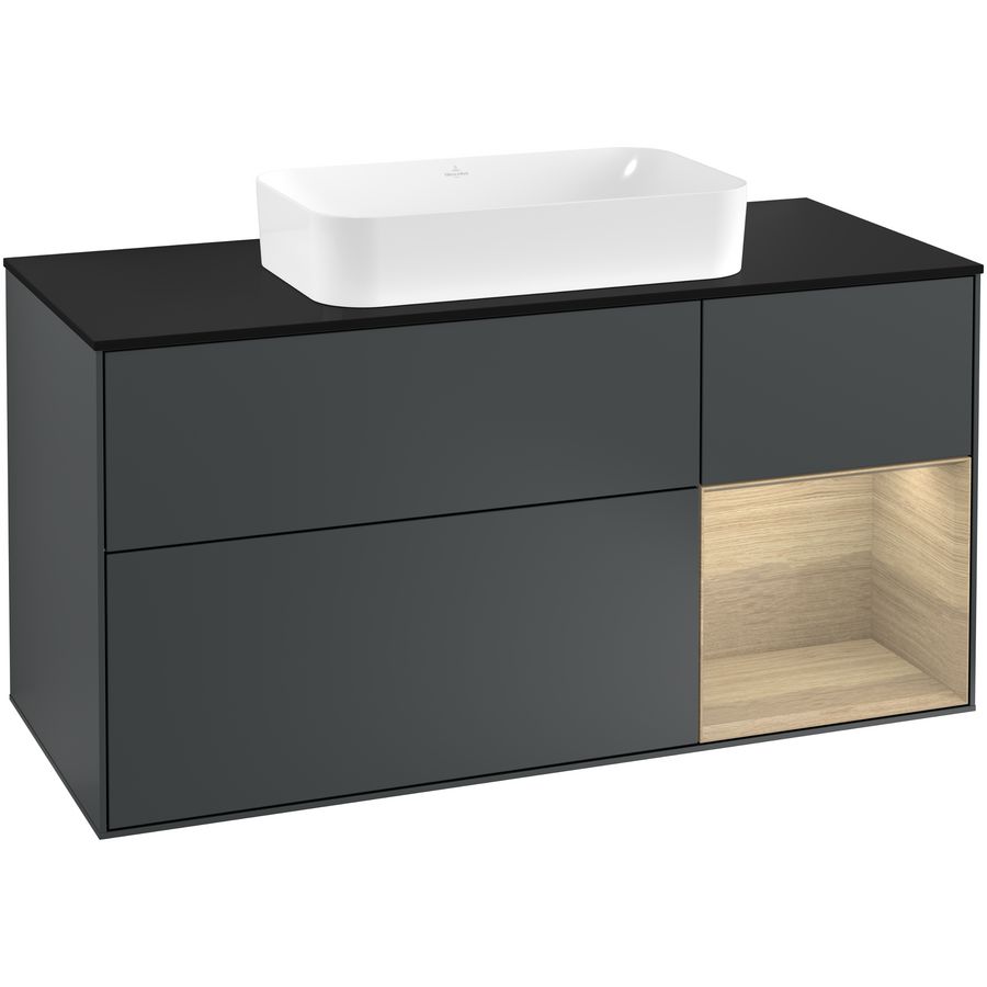 Wastafelonderkast Finion 1200x603x501mm Mid.Blue Matt Lacquer G302PCHG