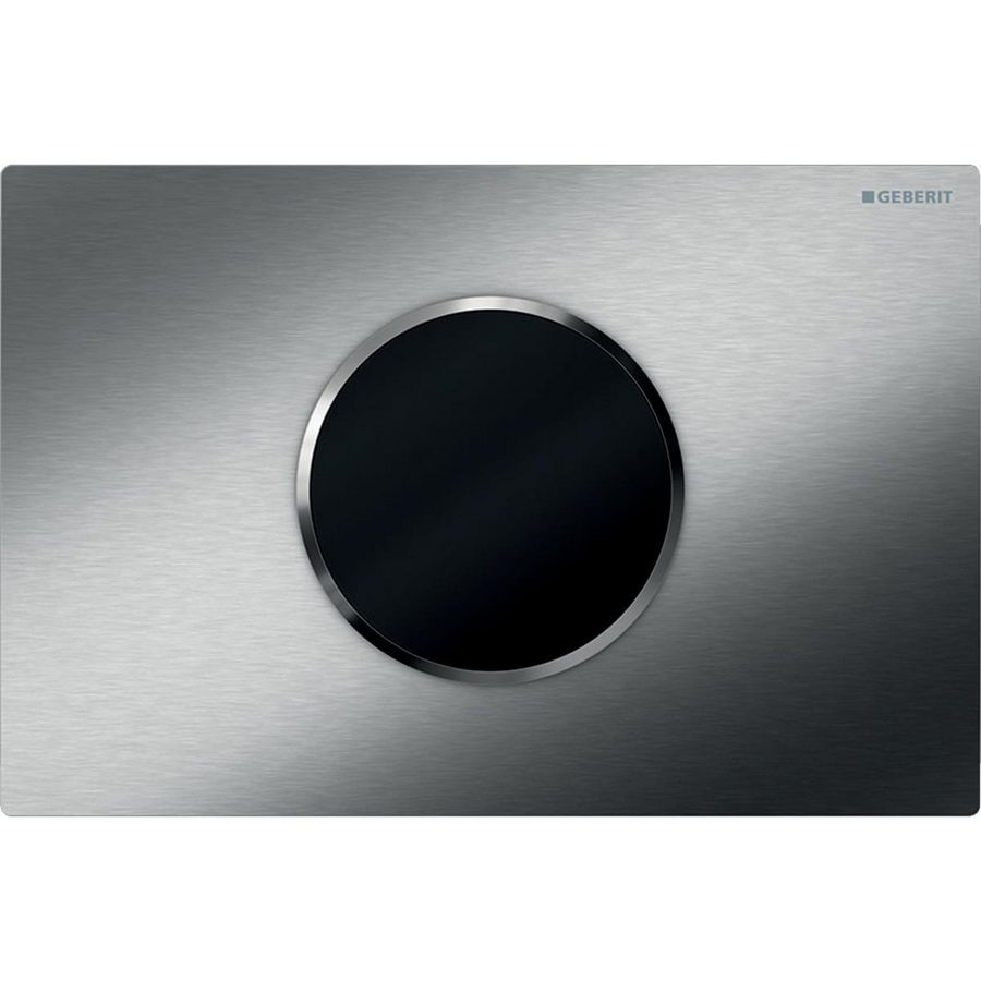 Bedieningsplaat 1-toets Sigma10 ROUND tbv reservoir 12cm Infrarood RVS geborsteld batterijvoeding